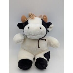 Chosun Cow Plush White Black Yarn Hair Stuffed Animal Toy